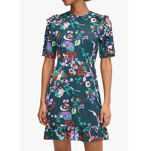 Kate Spade Fleur Nouveau Smocked Dress in Pinegrove Print Women's Size 10